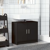 vidaXL Wastafelkast Zwart 63x29x55 cm Bewerkt Hout - 34% Korting