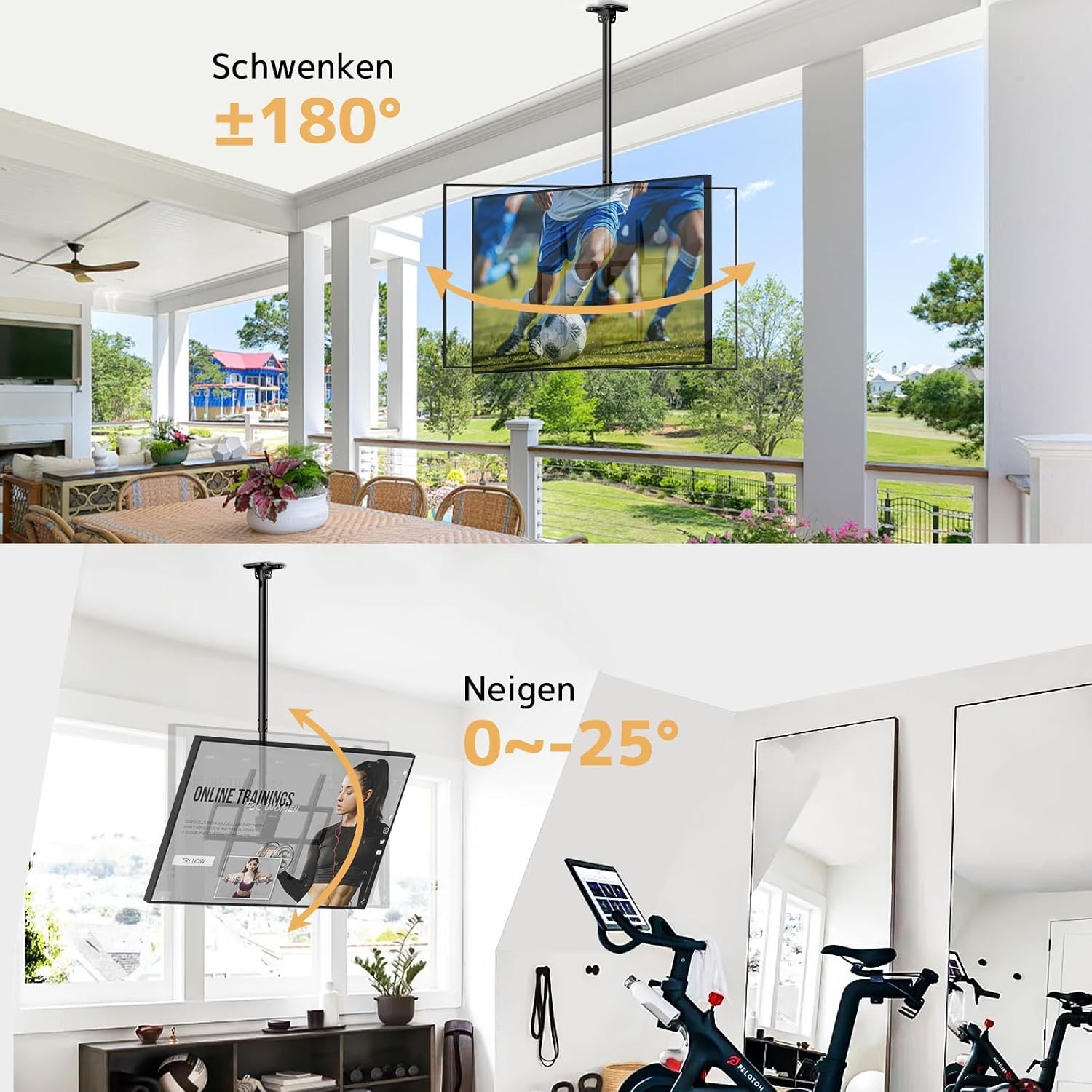 Putilsen Zwarte TV Plafondbeugel L (50-100 inch) - 34% Korting