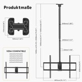 Putilsen Zwarte TV Plafondbeugel L (50-100 inch) - 34% Korting