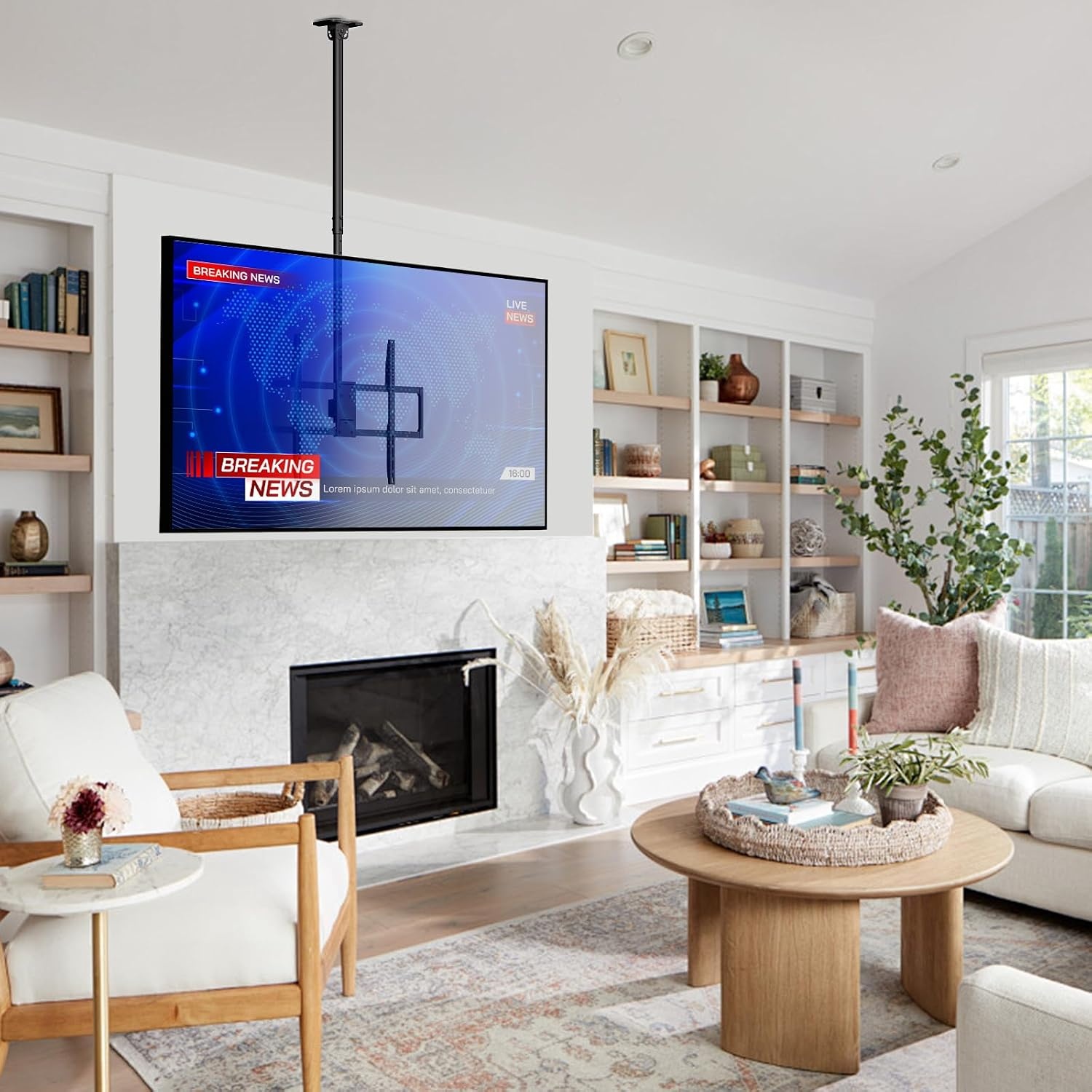 Putilsen Zwarte TV Plafondbeugel L (50-100 inch) - 34% Korting