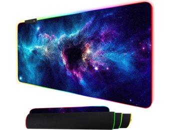 XXL RGB Gaming Bureauonderlegger - 90x40 cm - Galaxy Design - 32% Korting