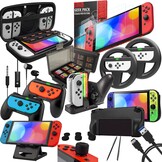 Orzly Geek Pack Nintendo Switch Accessoiresbundel Zwart - 34% Korting