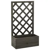 Plantbak met latwerk 50x25x90 cm Massief Vurenhout Grijs - 53% Korting