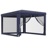 Blauwe Partytent 3x4m met 4 Mesh Wanden - 34% Korting!