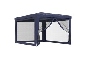 Blauwe Partytent 3x4m met 4 Mesh Wanden - 34% Korting!