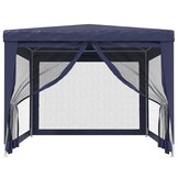 Blauwe Partytent 3x4m met 4 Mesh Wanden - 34% Korting!