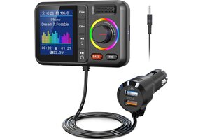 Bluetooth FM-zender met Kleurenscherm & Handsfree Bellen - 33% Korting!