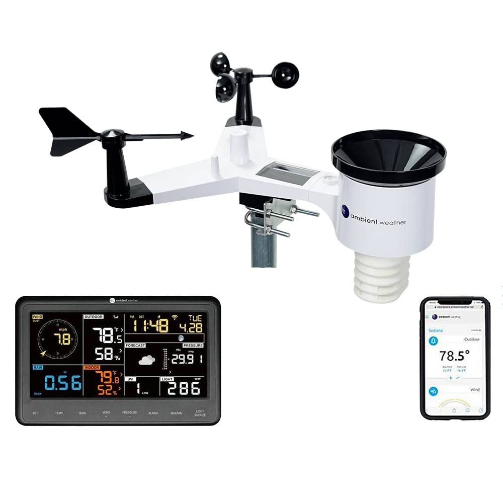 Ambient Weather WS-2902 WiFi Weerstation Zwart/Donkergrijs - 35% Korting