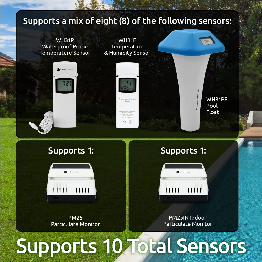 Ambient Weather WS-2902 WiFi Weerstation Zwart/Donkergrijs - 35% Korting