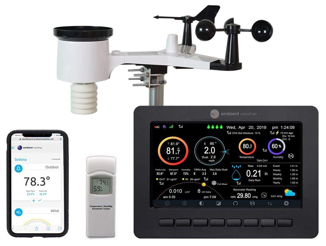 Ambient Weather WS-2902 WiFi Weerstation Zwart/Donkergrijs - 35% Korting