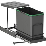 Emuca Inbouw Afvalemmer - 24L Antracietgrijs - 34% Korting