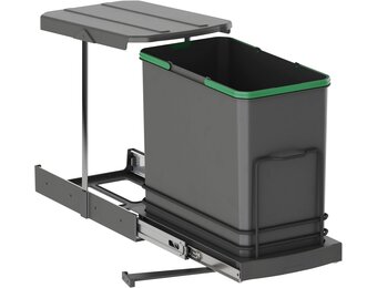 Emuca Inbouw Afvalemmer - 24L Antracietgrijs - 34% Korting