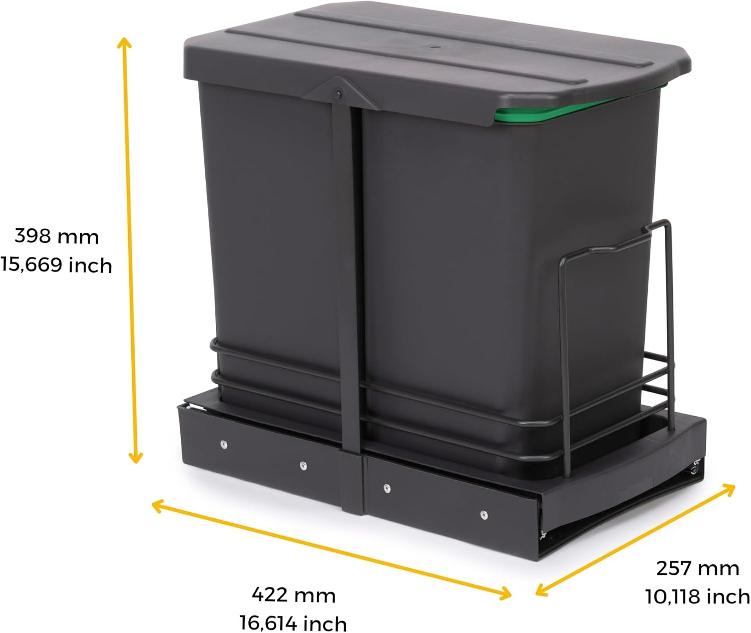Emuca Inbouw Afvalemmer - 24L Antracietgrijs - 34% Korting