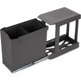 Emuca Inbouw Afvalemmer - 24L Antracietgrijs - 34% Korting