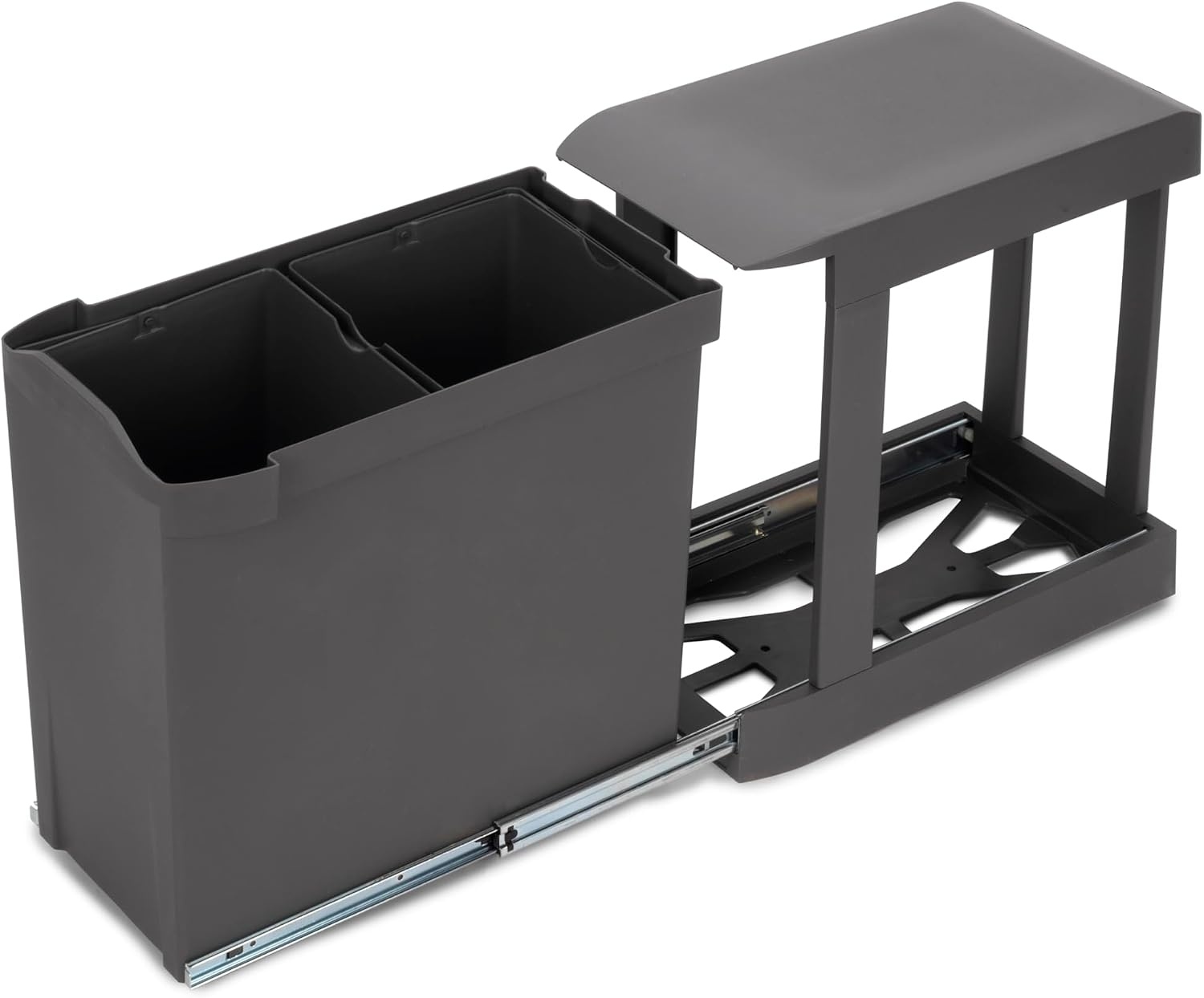 Emuca Inbouw Afvalemmer - 24L Antracietgrijs - 34% Korting