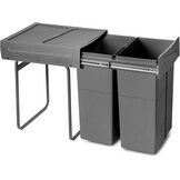 Emuca Inbouw Afvalemmer - 24L Antracietgrijs - 34% Korting