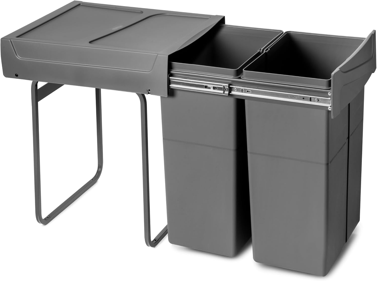 Emuca Inbouw Afvalemmer - 24L Antracietgrijs - 34% Korting