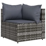 VidaXL Loungeset 3-delig Poly Rattan Grijs met Kussens - 35% Korting