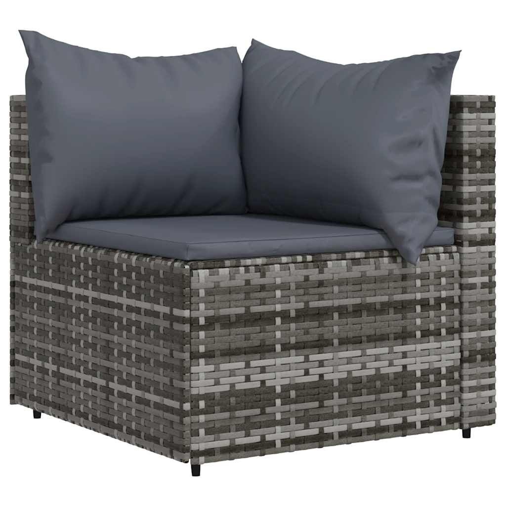 VidaXL Loungeset 3-delig Poly Rattan Grijs met Kussens - 35% Korting