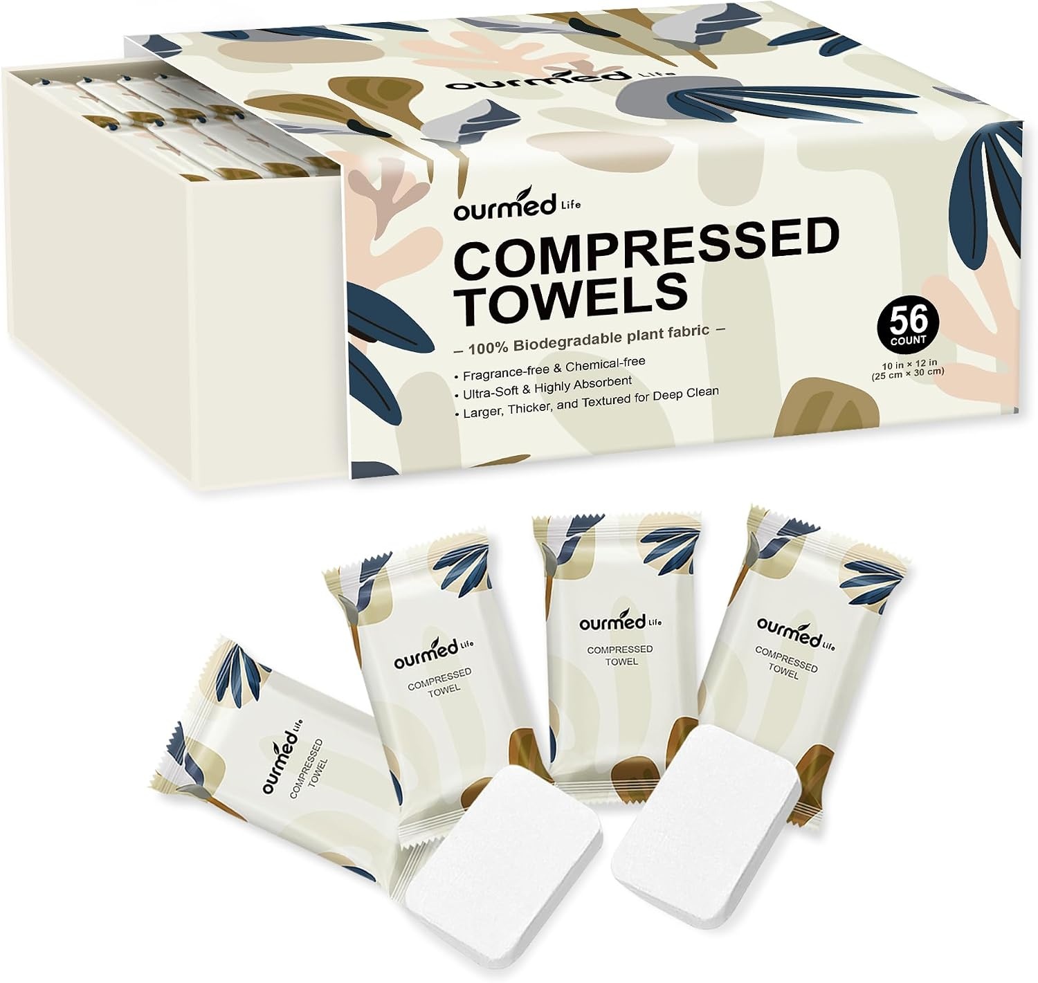 Ourmed Life Samengeperste Handdoeken - 56 Stuks - 30x25cm - 42% Korting