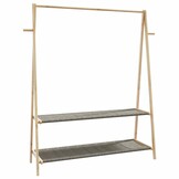 VidaXL Kledingrek met schappen 132x45,5x150,5 cm bamboe - 53% Korting!
