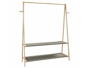 VidaXL Kledingrek met schappen 132x45,5x150,5 cm bamboe - 53% Korting!