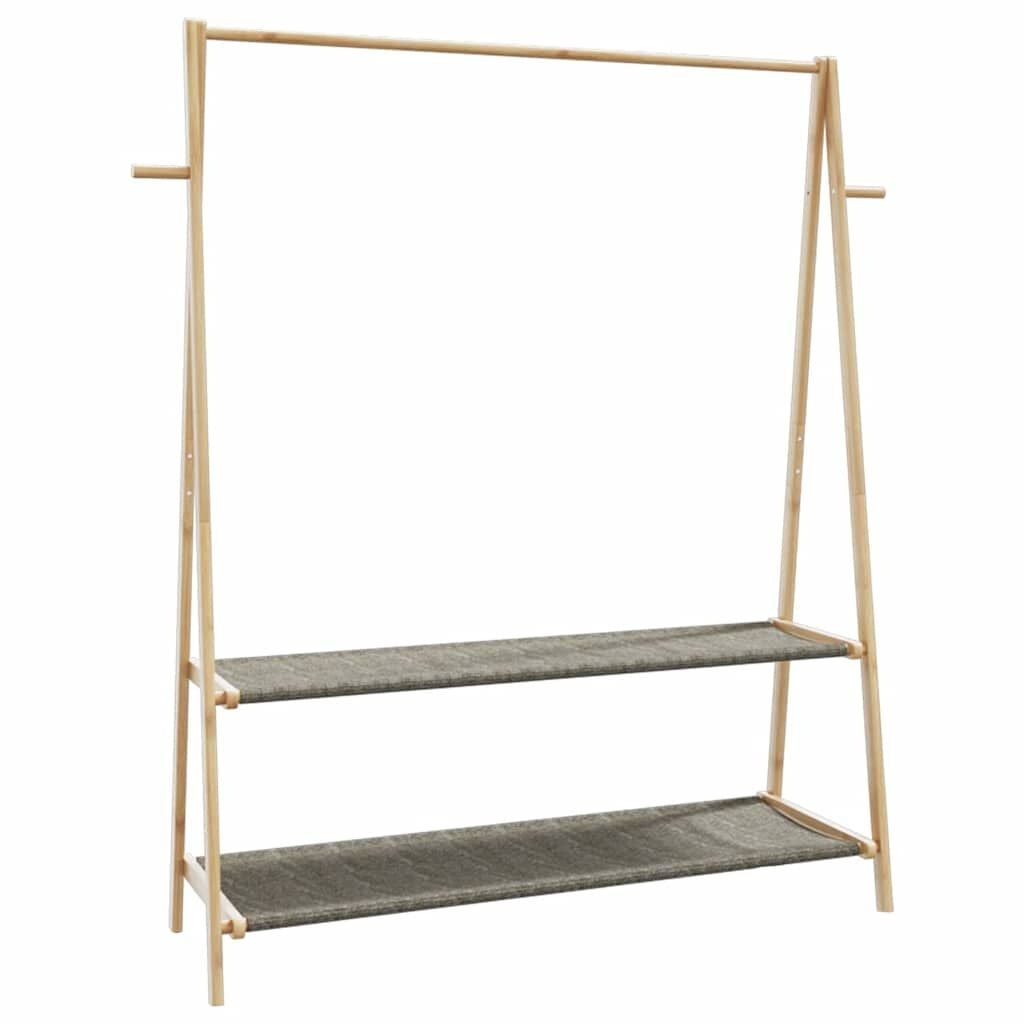 VidaXL Kledingrek met schappen 132x45,5x150,5 cm bamboe - 53% Korting!