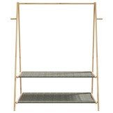 VidaXL Kledingrek met schappen 132x45,5x150,5 cm bamboe - 53% Korting!