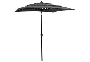 vidaXL Parasol Antraciet 2x2m Aluminium Paal - 3 Lagen & 34% Korting