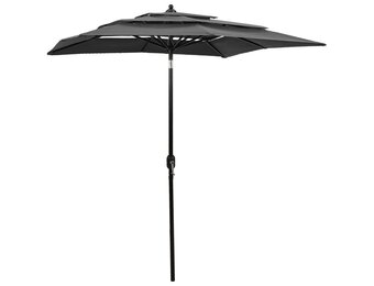vidaXL Parasol Antraciet 2x2m Aluminium Paal - 3 Lagen & 34% Korting