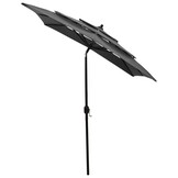 vidaXL Parasol Antraciet 2x2m Aluminium Paal - 3 Lagen & 34% Korting