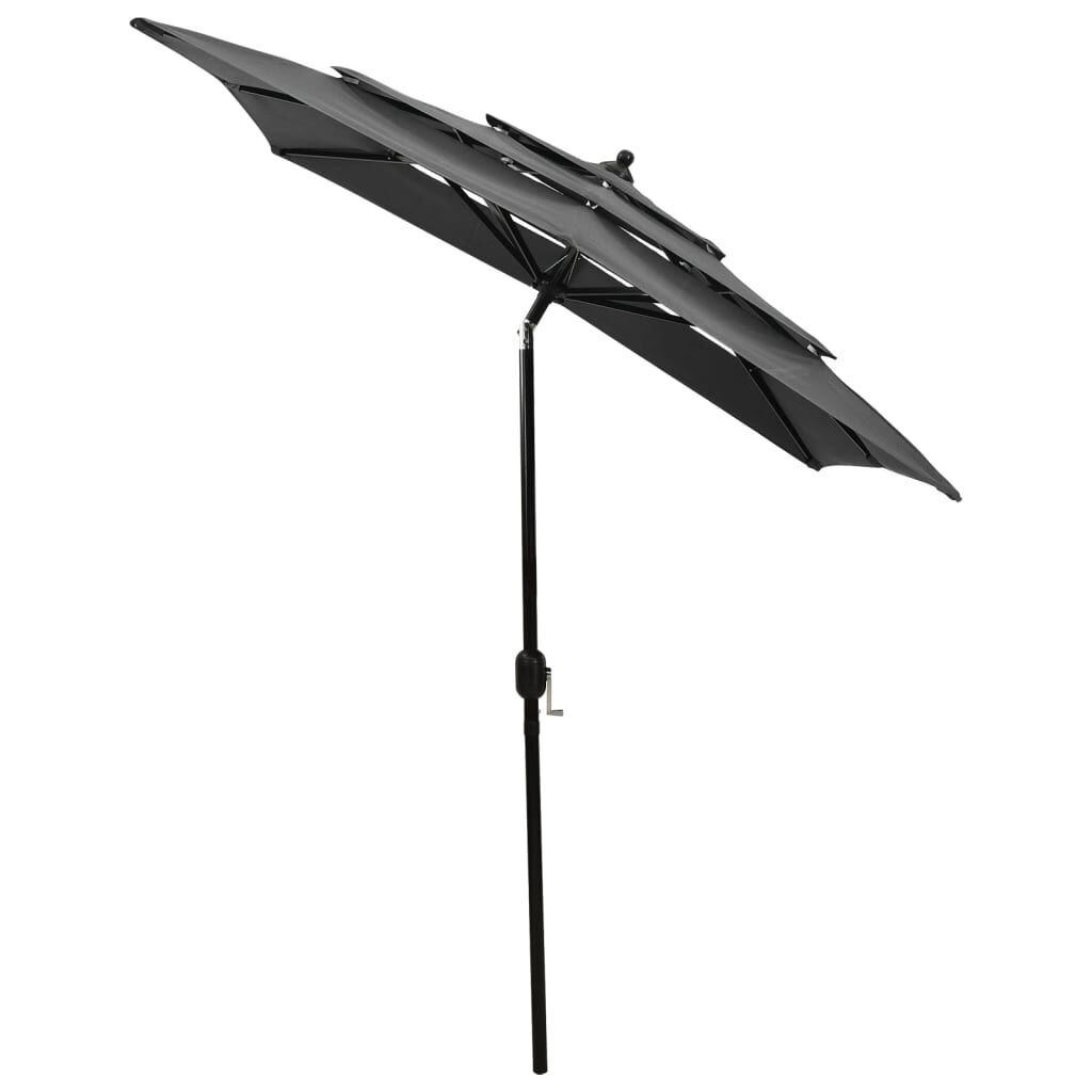vidaXL Parasol Antraciet 2x2m Aluminium Paal - 3 Lagen & 34% Korting