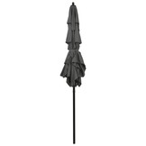 vidaXL Parasol Antraciet 2x2m Aluminium Paal - 3 Lagen & 34% Korting