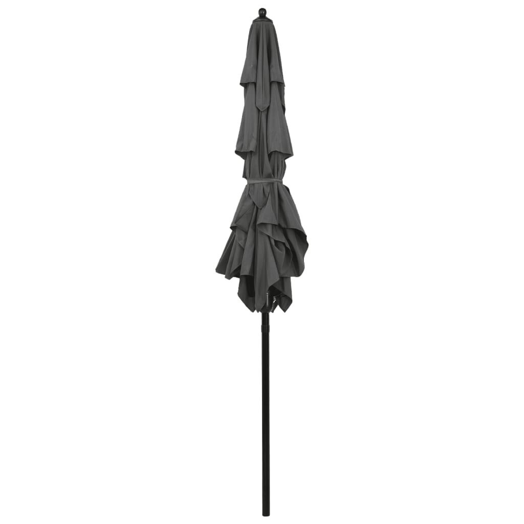 vidaXL Parasol Antraciet 2x2m Aluminium Paal - 3 Lagen & 34% Korting