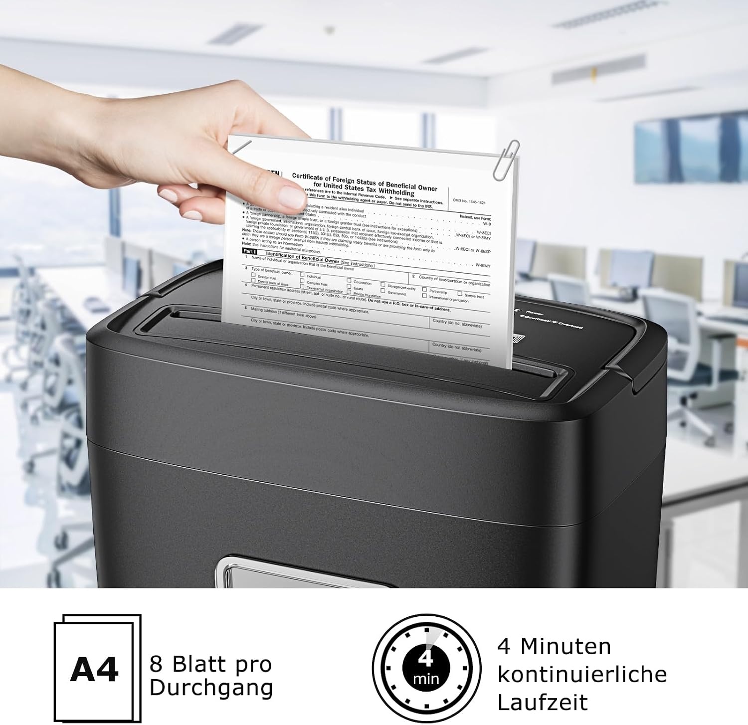 Bonsaii C261-C Papierversnipperaar P-4 Cross-Cut 16L Zwart - 33% Korting