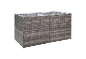 Plantenbak polyrattan grijs 157x80x80 cm - 35% Korting