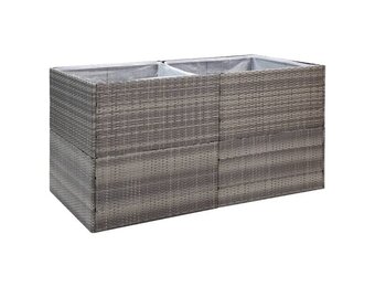 Plantenbak polyrattan grijs 157x80x80 cm - 35% Korting