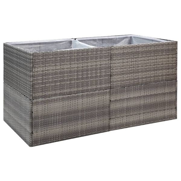 Plantenbak polyrattan grijs 157x80x80 cm - 35% Korting
