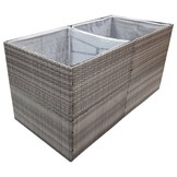 Plantenbak polyrattan grijs 157x80x80 cm - 35% Korting