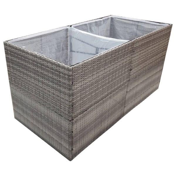 Plantenbak polyrattan grijs 157x80x80 cm - 35% Korting
