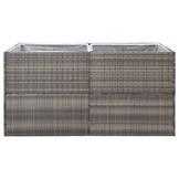Plantenbak polyrattan grijs 157x80x80 cm - 35% Korting