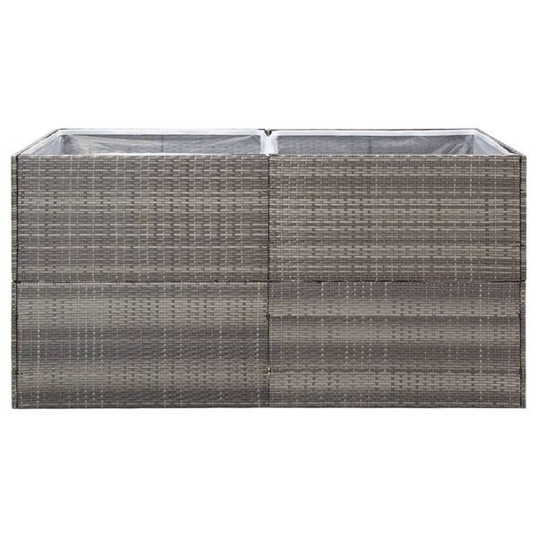 Plantenbak polyrattan grijs 157x80x80 cm - 35% Korting