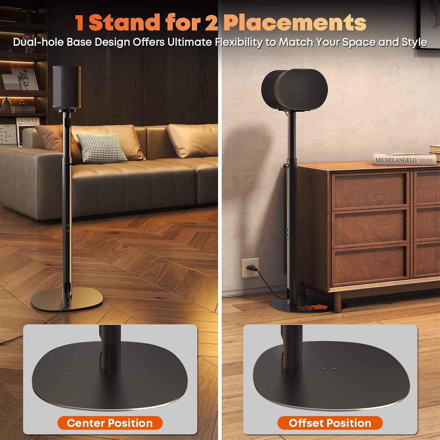 2x Zwarte Speaker Stands voor Sonos Era 100/300 - 34% Korting