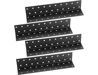 4x Zwarte Hoekbeugels Hout Staal 200x40x40mm - 33% Korting