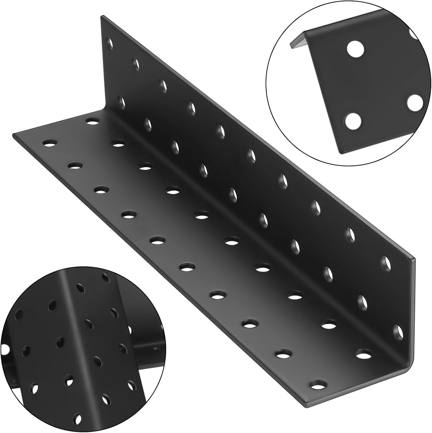 4x Zwarte Hoekbeugels Hout Staal 200x40x40mm - 33% Korting