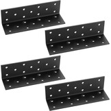 4x Zwarte Hoekbeugels Hout Staal 200x40x40mm - 33% Korting