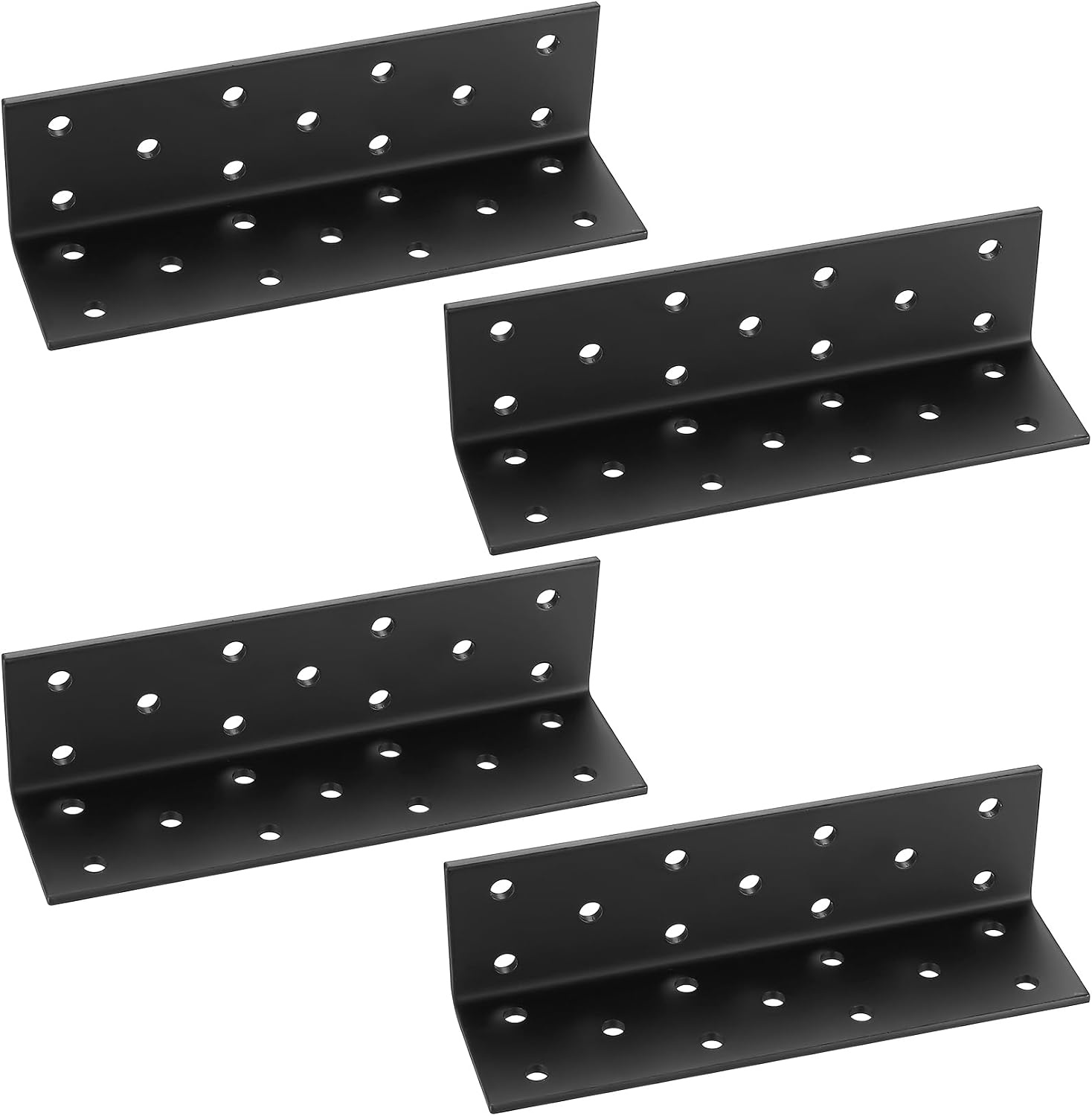4x Zwarte Hoekbeugels Hout Staal 200x40x40mm - 33% Korting