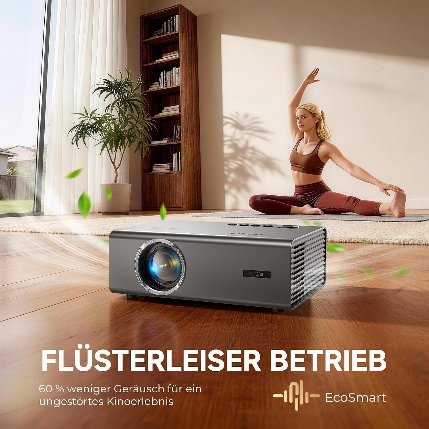 Intelligente 4K-projector met VIDAA, compatibel met Netflix-app, Dolby audio en HDR10+, KOGATA originele AirPlay, autofocus, 6D-keystone, WiFi 6 en Bluetooth, thuisbioscoopprojector