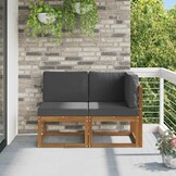 vidaXL Outdoor Midden- en Hoeksalon 2 Stuk Natuurlijk en Antraciet
