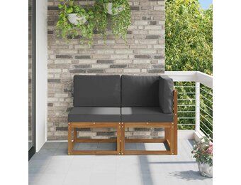 vidaXL Outdoor Midden- en Hoeksalon 2 Stuk Natuurlijk en Antraciet